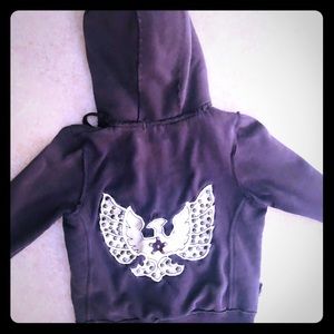 2 for $8 Girls Warm Full Zip Sm Distressed Hoodie